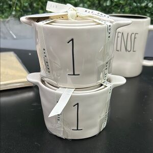 Rae Dunn Cream Measuring Cups with Black Numbers